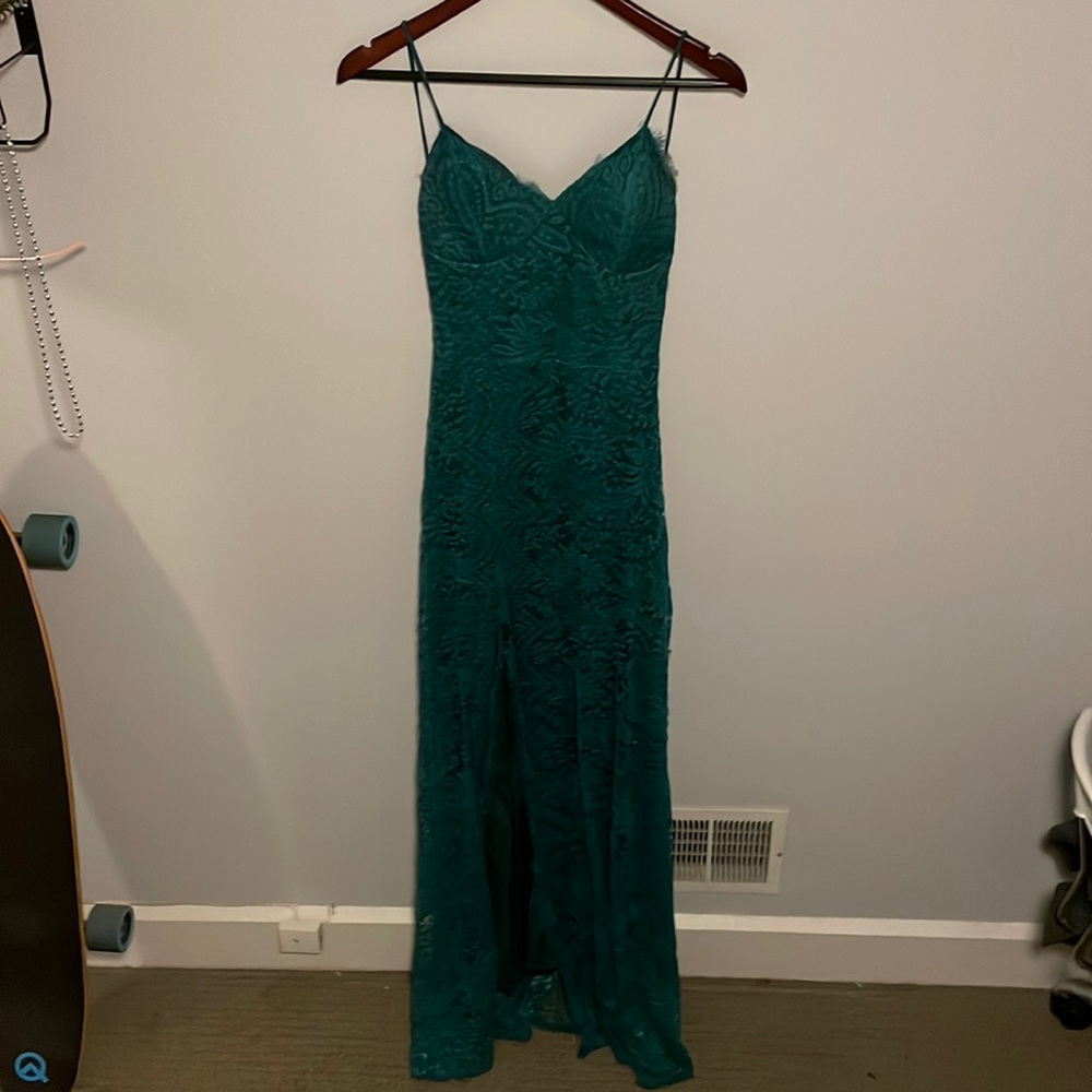 Green Lace Prom Dress